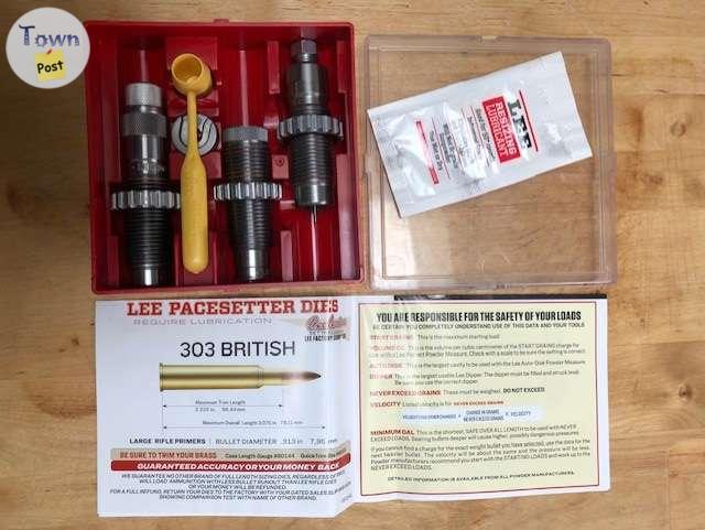 Photo of Lee Precision 303 British full length steel sizing dies - complete set (crimp die included)