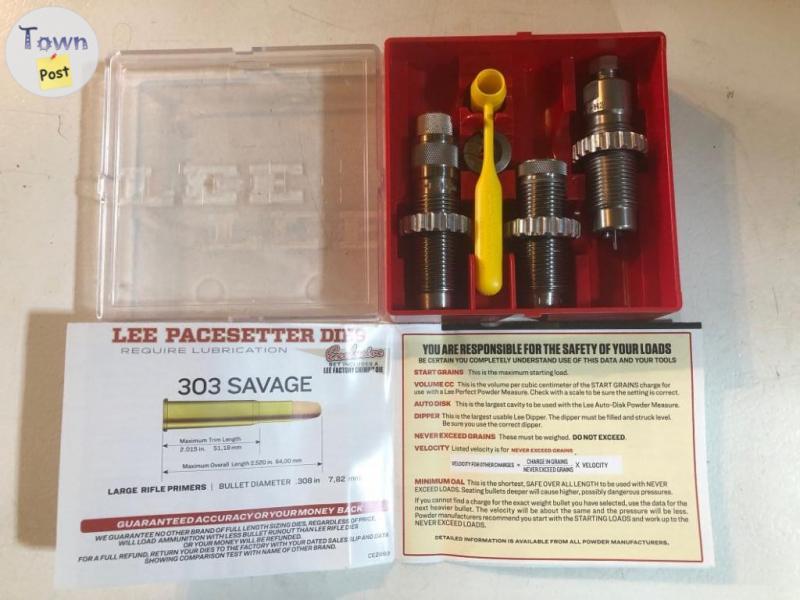 Photo of Lee Precision 303 Savage FL Steel Reloading die set w/ crimp die - 1 available 