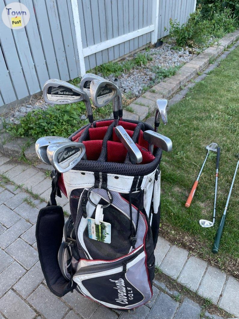 Photo of Golf clubs and bags