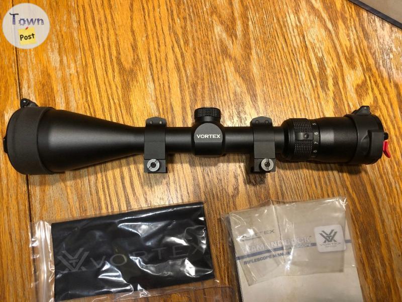 Photo of Vortex Diamondback 3.5-10x50mm BDC Riflescope w/Vortex Viper Rings; includes Scope Caps